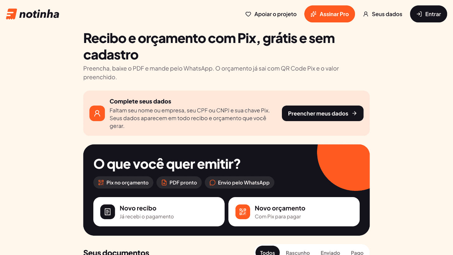 Tela do Notinha